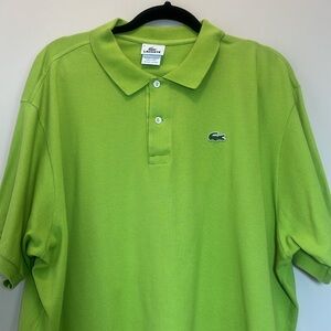 LACOSTE Lime Green Polo Size 4X
